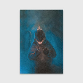 Обложка для паспорта матовая кожа с принтом Blue в Санкт-Петербурге, натуральная матовая кожа | размер 19,3 х 13,7 см; прозрачные пластиковые крепления | godzilla | king of the monsters | годзила | годзилла 2 | король монстров