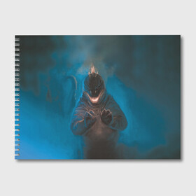 Альбом для рисования с принтом Blue в Санкт-Петербурге, 100% бумага
 | матовая бумага, плотность 200 мг. | Тематика изображения на принте: godzilla | king of the monsters | годзила | годзилла 2 | король монстров