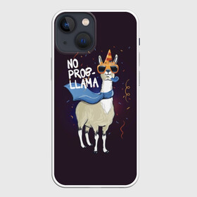 Чехол для iPhone 13 mini с принтом No prob llama в Санкт-Петербурге,  |  | Тематика изображения на принте: лама
lama
вечеринка
тусовка
party
нет проблем