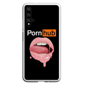 Чехол для Honor 20 с принтом PORN HUB в Санкт-Петербурге, Силикон | Область печати: задняя сторона чехла, без боковых панелей | губы | логотип | пошлое