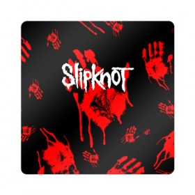 Магнит виниловый Квадрат с принтом Slipknot (1) в Санкт-Петербурге, полимерный материал с магнитным слоем | размер 9*9 см, закругленные углы | horror | music | not | rock | slipk | slipknot | кровь | музыка | рок | слипкнот | ужасы