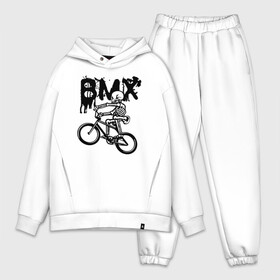 Мужской костюм хлопок OVERSIZE с принтом BMX в Санкт-Петербурге,  |  | bike | bmx | bones | extreme | skeleton | skull | sport | велосипед | скелет | спорт | череп | экстрим