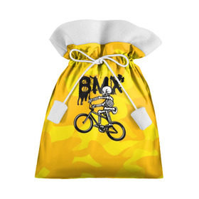 Подарочный 3D мешок с принтом BMX в Санкт-Петербурге, 100% полиэстер | Размер: 29*39 см | Тематика изображения на принте: bike | bmx | bones | extreme | skeleton | skull | sport | велосипед | скелет | спорт | череп | экстрим