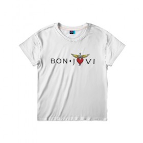 Детская футболка 3D с принтом Bon Jovi в Санкт-Петербурге, 100% гипоаллергенный полиэфир | прямой крой, круглый вырез горловины, длина до линии бедер, чуть спущенное плечо, ткань немного тянется | bon jovi | бон джови | музыка | музыкальная группа | песни | рок | рок группа | рокгруппа