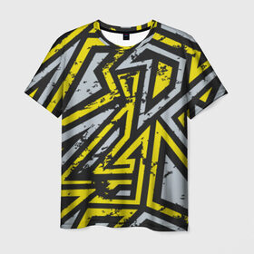 Мужская футболка 3D с принтом Геометрический Лабиринт в Санкт-Петербурге, 100% полиэфир | прямой крой, круглый вырез горловины, длина до линии бедер | 