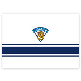Поздравительная открытка с принтом Сборная Финляндии в Санкт-Петербурге, 100% бумага | плотность бумаги 280 г/м2, матовая, на обратной стороне линовка и место для марки
 | finland | hockey | sport | suomi | герб | надписи | сборная финляндии | сборная хоккея | символика | спорт | спортсмен | финляндия | форма | хоккей | чемпионат | чемпионат 2019