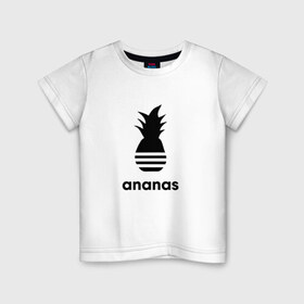 Детская футболка хлопок с принтом Ананас в Санкт-Петербурге, 100% хлопок | круглый вырез горловины, полуприлегающий силуэт, длина до линии бедер | абибос | адидас | ананас
