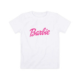 Детская футболка хлопок с принтом Barbie в Санкт-Петербурге, 100% хлопок | круглый вырез горловины, полуприлегающий силуэт, длина до линии бедер | bad | barbie | bratz | girl | princess | team | барби | братц | девочка | дочка | дочь | кукла | куколка | лого | логотип | любимая | невеста | подружка | прекрасная