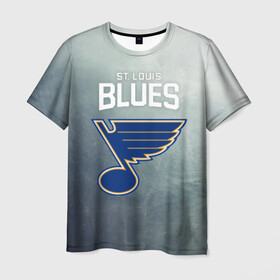 Мужская футболка 3D с принтом St. Louis Blues в Санкт-Петербурге, 100% полиэфир | прямой крой, круглый вырез горловины, длина до линии бедер | nhl | st. louis blues | блюз | нхл | сент луиз | сент луис | сент луис блюз | тарасенко | хоккей | шайба