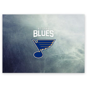 Поздравительная открытка с принтом St. Louis Blues в Санкт-Петербурге, 100% бумага | плотность бумаги 280 г/м2, матовая, на обратной стороне линовка и место для марки
 | nhl | st. louis blues | блюз | нхл | сент луиз | сент луис | сент луис блюз | тарасенко | хоккей | шайба