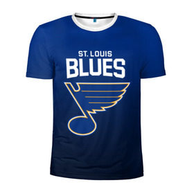 Мужская футболка 3D спортивная с принтом St. Louis Blues в Санкт-Петербурге, 100% полиэстер с улучшенными характеристиками | приталенный силуэт, круглая горловина, широкие плечи, сужается к линии бедра | nhl | st. louis blues | блюз | нхл | сент луиз | сент луис | сент луис блюз | тарасенко | хоккей | шайба