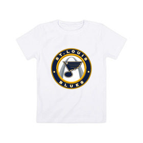 Детская футболка хлопок с принтом St. Louis Blues alt. в Санкт-Петербурге, 100% хлопок | круглый вырез горловины, полуприлегающий силуэт, длина до линии бедер | nhl | st. louis blues | блюз | нхл | сент луиз | сент луис | сент луис блюз | тарасенко | хоккей | шайба