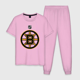 Мужская пижама хлопок с принтом Boston Bruins NHL в Санкт-Петербурге, 100% хлопок | брюки и футболка прямого кроя, без карманов, на брюках мягкая резинка на поясе и по низу штанин
 | boston | boston bruins | hockey | nhl | бостон | бостон брюинз | кубок стенли | нхл | спорт | хоккей | шайба