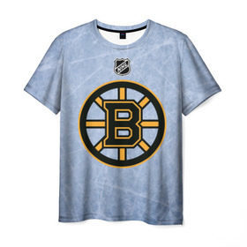 Мужская футболка 3D с принтом Boston Bruins в Санкт-Петербурге, 100% полиэфир | прямой крой, круглый вырез горловины, длина до линии бедер | boston | boston bruins | hockey | nhl | бостон | бостон брюинз | кубок стенли | нхл | спорт | хоккей | шайба