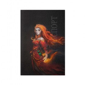 Обложка для паспорта матовая кожа с принтом Lina (Dota2) в Санкт-Петербурге, натуральная матовая кожа | размер 19,3 х 13,7 см; прозрачные пластиковые крепления | dota | dota 2 | dota2 | game | games | lina | lina dota 2 | дота | дота 2 | игра | игры | лина