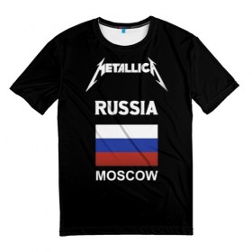 Мужская футболка 3D с принтом Metallica в Санкт-Петербурге, 100% полиэфир | прямой крой, круглый вырез горловины, длина до линии бедер | metallica | moscow | russia | андеграунд | легенда рока | метал | металлика | москва | музыка | рок | россия | хард рок | хеви метал