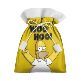 Подарочный 3D мешок с принтом HOMER - WOO HOO! в Санкт-Петербурге, 100% полиэстер | Размер: 29*39 см | bart | homer | lisa | the simpsons | барт | гомер | лиза | мэгги | симпсоны