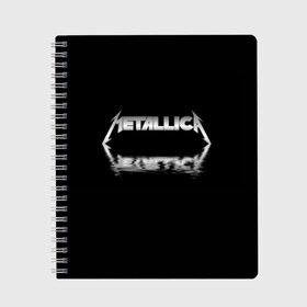 Тетрадь с принтом Metallica в Санкт-Петербурге, 100% бумага | 48 листов, плотность листов — 60 г/м2, плотность картонной обложки — 250 г/м2. Листы скреплены сбоку удобной пружинной спиралью. Уголки страниц и обложки скругленные. Цвет линий — светло-серый
 | guitar | hard | heavymetal | metal | metallica | music | rock | гитара | картинка | картинки | метал | металика | металлика | мода | музыка | рок | тренд | тренды | треш | трэш | тяжелый | хард
