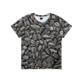 Детская футболка 3D с принтом Семечки в Санкт-Петербурге, 100% гипоаллергенный полиэфир | прямой крой, круглый вырез горловины, длина до линии бедер, чуть спущенное плечо, ткань немного тянется | Тематика изображения на принте: прикольные | семечки | семки