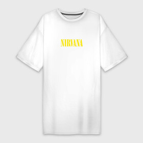 Платье-футболка хлопок с принтом Nirvana Нирвана Логотип в Санкт-Петербурге,  |  | kurt cobain | music | nirvana | rock | кобейн | курт | курт кобейн | музыка | нирвана | рок