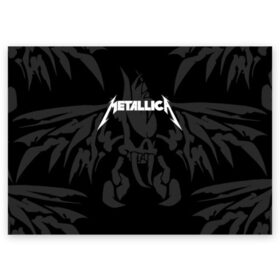 Поздравительная открытка с принтом METALLICA в Санкт-Петербурге, 100% бумага | плотность бумаги 280 г/м2, матовая, на обратной стороне линовка и место для марки
 | Тематика изображения на принте: matters metallica | music | nothing else | rock | trash metal | группа | металлика | музыка | музыканты | рок | трэш металл