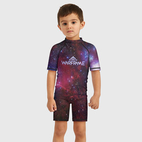 Детский купальный костюм 3D с принтом Warframe Logo в Санкт-Петербурге, Полиэстер 85%, Спандекс 15% | застежка на молнии на спине | game | games | logo | warframe | warframe logo | варфрейм | игра | игры