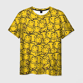 Мужская футболка 3D с принтом NIRVANA в Санкт-Петербурге, 100% полиэфир | прямой крой, круглый вырез горловины, длина до линии бедер | Тематика изображения на принте: music | nirvana | rip smile | rock | smile | группа | курт кобейн | музыка | нирвана | рок | смайл