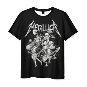 Мужская футболка 3D с принтом Metallica в Санкт-Петербурге, 100% полиэфир | прямой крой, круглый вырез горловины, длина до линии бедер | album | black | concert | heavy | kirk | metal | metallica | music | rock | tolls | джеймс хэтфилд | кирк хэмметт | клифф бёртон | ларс ульрих | метал | металлика | трэш