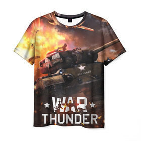 Мужская футболка 3D с принтом war thunder в Санкт-Петербурге, 100% полиэфир | прямой крой, круглый вырез горловины, длина до линии бедер | war thunder | war thunder 2019 | war thunder лучшие | war thunder самолеты | war thunder танки | вар тандер | игра war thunder | купить футболку war thunder | футболки war thunder
