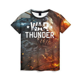 Женская футболка 3D с принтом war thunder (ник на спине) в Санкт-Петербурге, 100% полиэфир ( синтетическое хлопкоподобное полотно) | прямой крой, круглый вырез горловины, длина до линии бедер | war thunder | war thunder 2019 | war thunder лучшие | war thunder самолеты | war thunder танки | вар тандер | игра war thunder | купить футболку war thunder | футболки war thunder