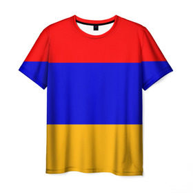 Мужская футболка 3D с принтом Армения. Флаг. в Санкт-Петербурге, 100% полиэфир | прямой крой, круглый вырез горловины, длина до линии бедер | армения | армянский | государство | знамя | кавказ | республика | символ | снг | ссср | страна | флаг