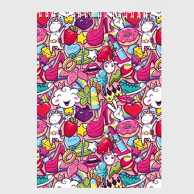 Скетчбук с принтом Девчачьи радости в Санкт-Петербурге, 100% бумага
 | 48 листов, плотность листов — 100 г/м2, плотность картонной обложки — 250 г/м2. Листы скреплены сверху удобной пружинной спиралью | Тематика изображения на принте: cat | clou | crown | flower | funny | graffiti | heart | kitten | lips | lollipop | shoes | sneakers | strawberry | unicorn | граффити | губы | единорог | звезда | кеды | клубника | корона | кот | котёнок | леденец | мороженое | облако | обувь | помада | 