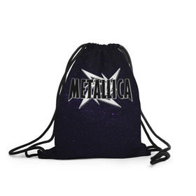 Рюкзак-мешок 3D с принтом Metallica в Санкт-Петербурге, 100% полиэстер | плотность ткани — 200 г/м2, размер — 35 х 45 см; лямки — толстые шнурки, застежка на шнуровке, без карманов и подкладки | metallica | группа | метал | металлика | музыка | песни | рок