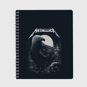 Тетрадь с принтом Metallica в Санкт-Петербурге, 100% бумага | 48 листов, плотность листов — 60 г/м2, плотность картонной обложки — 250 г/м2. Листы скреплены сбоку удобной пружинной спиралью. Уголки страниц и обложки скругленные. Цвет линий — светло-серый
 | metallica | группа | метал | металлика | музыка | песни | рок