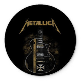 Коврик для мышки круглый с принтом Metallica в Санкт-Петербурге, резина и полиэстер | круглая форма, изображение наносится на всю лицевую часть | Тематика изображения на принте: album | black | concert | heavy | kirk | metal | metallica | music | rock | tolls | джеймс хэтфилд | кирк хэмметт | клифф бёртон | ларс ульрих | метал | металлика | трэш