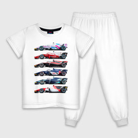 Детская пижама хлопок с принтом F1 Болиды в Санкт-Петербурге, 100% хлопок |  брюки и футболка прямого кроя, без карманов, на брюках мягкая резинка на поясе и по низу штанин
 | f1 | f2 | авто | болид | болиды | гонки | формула 1