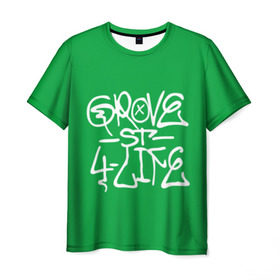 Мужская футболка 3D с принтом Грув стрит в Санкт-Петербурге, 100% полиэфир | прямой крой, круглый вырез горловины, длина до линии бедер | gta | gta sa | samp | банда грув стрит | граффити грув стрит | грув гта | грув стрит гта | гта