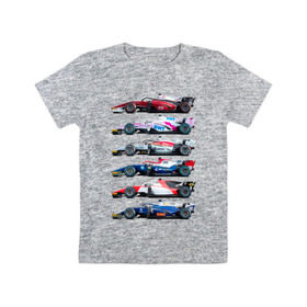 Детская футболка хлопок с принтом F1 Болиды 2 в Санкт-Петербурге, 100% хлопок | круглый вырез горловины, полуприлегающий силуэт, длина до линии бедер | f1 | f2 | авто | болид | болиды | гонки | формула 1