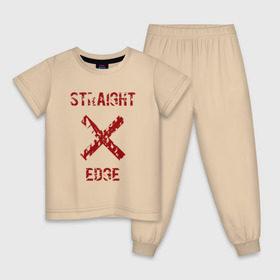 Детская пижама хлопок с принтом Straight edge в Санкт-Петербурге, 100% хлопок |  брюки и футболка прямого кроя, без карманов, на брюках мягкая резинка на поясе и по низу штанин
 | Тематика изображения на принте: straight edge | sxe | острая грань | схе