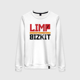 Женский свитшот хлопок с принтом Limp Bizkit в Санкт-Петербурге, 100% хлопок | прямой крой, круглый вырез, на манжетах и по низу широкая трикотажная резинка  | dj lethal | американская | группа | джон отто | ню метал | рок | рэп | уэс борланд | фред дёрст