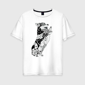 Женская футболка хлопок Oversize с принтом Корги Зенарт в Санкт-Петербурге, 100% хлопок | свободный крой, круглый ворот, спущенный рукав, длина до линии бедер
 | вельш корги | корги | пемброк | собака