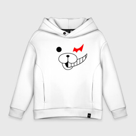 Детское худи Oversize хлопок с принтом MONOKUMA в Санкт-Петербурге, френч-терри — 70% хлопок, 30% полиэстер. Мягкий теплый начес внутри —100% хлопок | боковые карманы, эластичные манжеты и нижняя кромка, капюшон на магнитной кнопке | anime | bear | black  white | danganronpa | kurokuma | monodam | monokuma | monomi | monotaro | pink | rabbit | school | shirokuma | аниме | главарь | мoноми | монокума | черно белый | школа