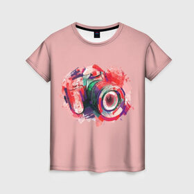 Женская футболка 3D с принтом Я Фотограф в Санкт-Петербурге, 100% полиэфир ( синтетическое хлопкоподобное полотно) | прямой крой, круглый вырез горловины, длина до линии бедер | для | линза | объектив | съемка | тушка | фотик | фотоапарат | фотограф