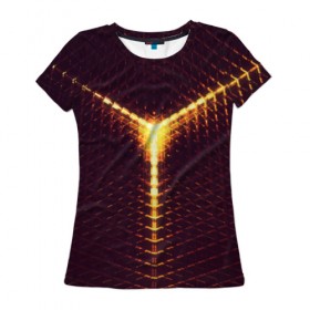 Женская футболка 3D с принтом Свет в Санкт-Петербурге, 100% полиэфир ( синтетическое хлопкоподобное полотно) | прямой крой, круглый вырез горловины, длина до линии бедер | свет | текстура | техно | технология | фантастика