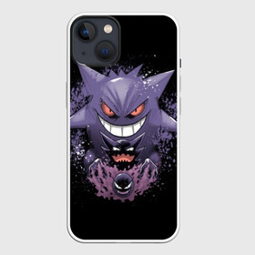 Чехол для iPhone 13 с принтом Pokemon Gengar Rubber в Санкт-Петербурге,  |  | battle | drawing | entei | go | legendary | lugia | metagross | nintendo | pikachu | pokemon | raikou | squirtle | zapdos | брок | бульбазавр | мисти | монстр | пикачу | покемон | эш