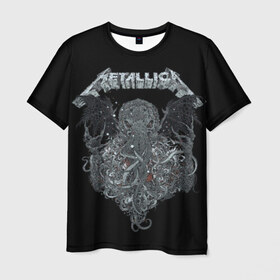 Мужская футболка 3D с принтом Metallica в Санкт-Петербурге, 100% полиэфир | прямой крой, круглый вырез горловины, длина до линии бедер | album | black | concert | heavy | kirk | metal | metallica | music | rock | tolls | джеймс хэтфилд | кирк хэмметт | клифф бёртон | ларс ульрих | метал | металлика | трэш