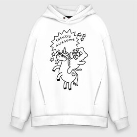 Мужское худи Oversize хлопок с принтом Awesome Unicorn в Санкт-Петербурге, френч-терри — 70% хлопок, 30% полиэстер. Мягкий теплый начес внутри —100% хлопок | боковые карманы, эластичные манжеты и нижняя кромка, капюшон на магнитной кнопке | Тематика изображения на принте: cat | citty | кот | кошак | кошара | кошка