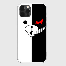 Чехол для iPhone 12 Pro с принтом MONOKUMA (КАПЮШОН) | МОНОКУМА в Санкт-Петербурге, силикон | область печати: задняя сторона чехла, без боковых панелей | anime | bear | black  white | danganronpa | kurokuma | monodam | monokuma | monomi | monotaro | pink | rabbit | school | shirokuma | аниме | главарь | мoноми | монокума | черно белый | школа