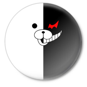 Значок с принтом MONOKUMA (КАПЮШОН) | МОНОКУМА в Санкт-Петербурге,  металл | круглая форма, металлическая застежка в виде булавки | Тематика изображения на принте: anime | bear | black  white | danganronpa | kurokuma | monodam | monokuma | monomi | monotaro | pink | rabbit | school | shirokuma | аниме | главарь | мoноми | монокума | черно белый | школа