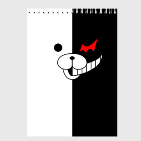 Скетчбук с принтом MONOKUMA (КАПЮШОН) | МОНОКУМА в Санкт-Петербурге, 100% бумага
 | 48 листов, плотность листов — 100 г/м2, плотность картонной обложки — 250 г/м2. Листы скреплены сверху удобной пружинной спиралью | anime | bear | black  white | danganronpa | kurokuma | monodam | monokuma | monomi | monotaro | pink | rabbit | school | shirokuma | аниме | главарь | мoноми | монокума | черно белый | школа